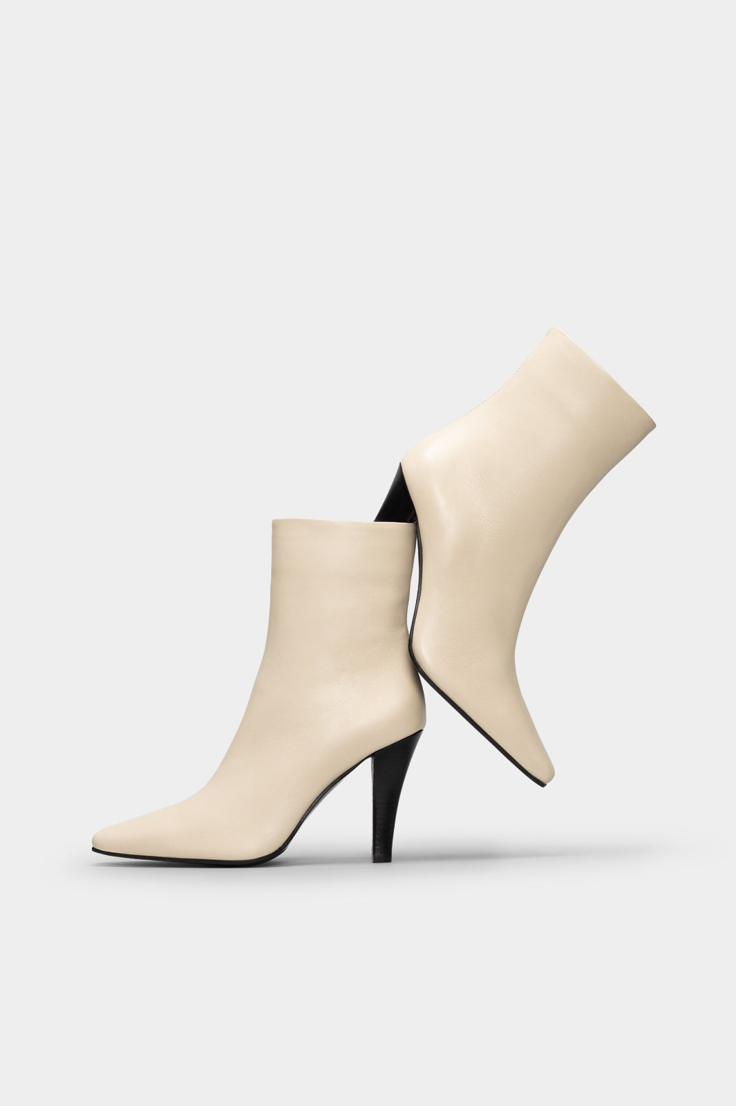 Heeled Ankle Boot Tripon | Cream White Calf Leather