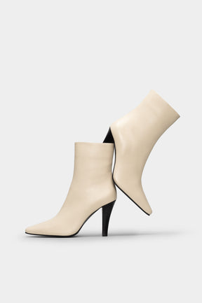 Heeled Ankle Boot Tripon | Cream White Calf Leather