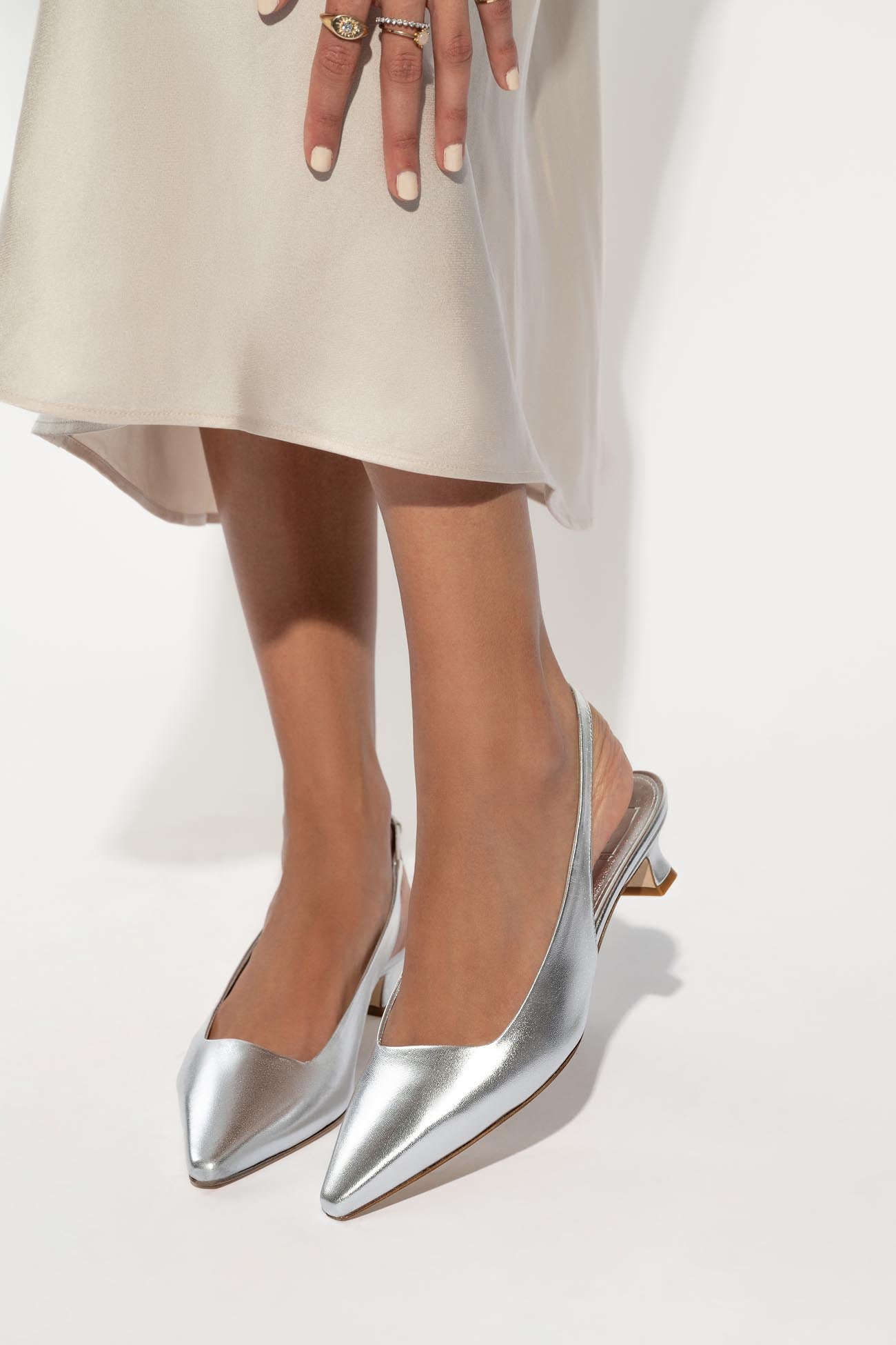 Slingback Pump Bria 804 | Silver Skinn