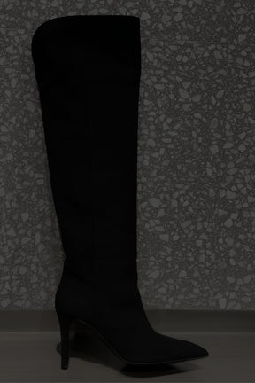 Over-Knee Boot Aveline 8cm | Midnight Black Suede