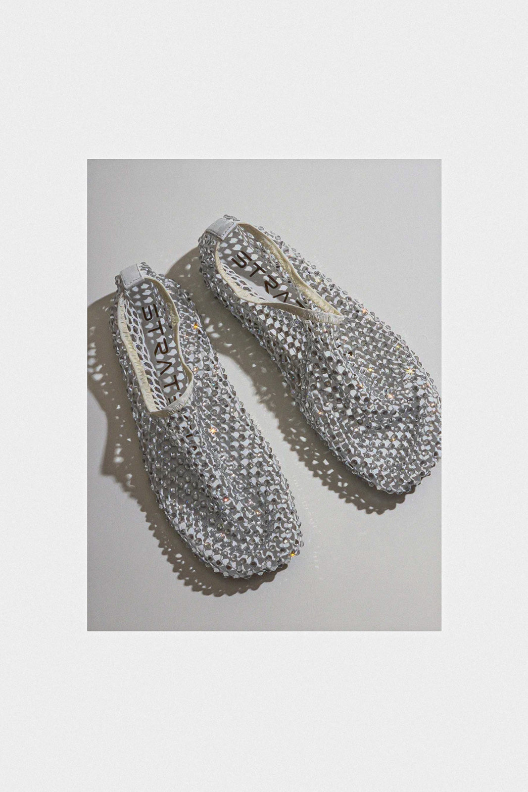 Squared Flat Bijoux | Pearl White Crystal Strass