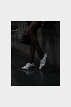 Squared Pump Jewels | Pearl White Crystal Strass