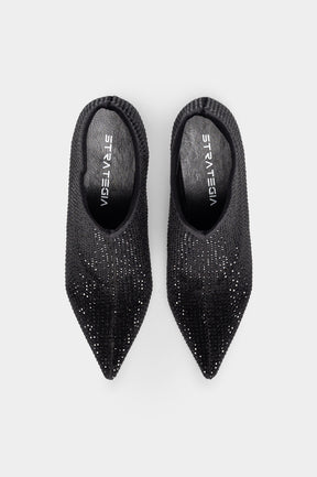 Crystal Ankle Boot Strass | Midnight Black Velvet