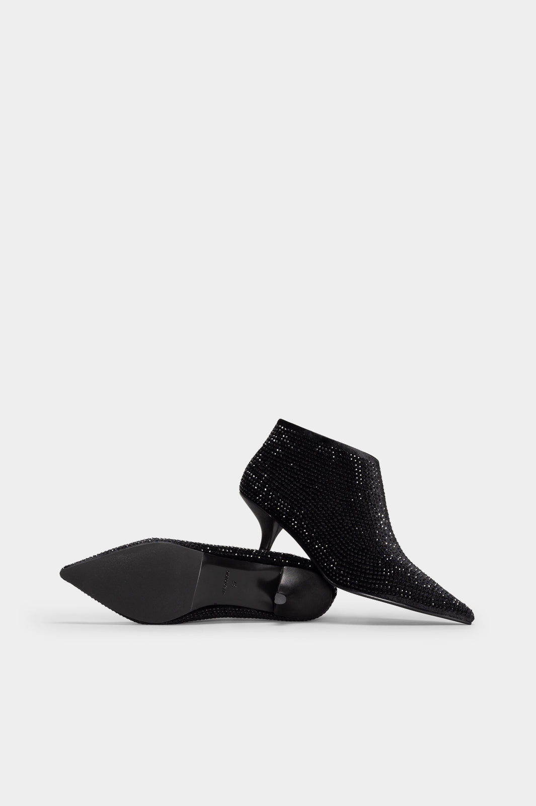 Crystal Ankle Boot Strass | Midnight Black Velvet