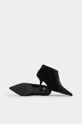 Crystal Ankle Boot Strass | Midnight Black Velvet