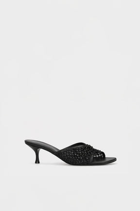 Heeled Sandal Gems | Midnight Black Crystal Strass