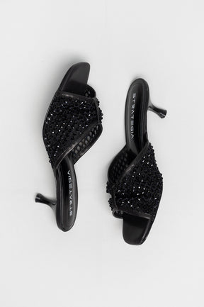 Heeled Sandal Gems | Midnight Black Crystal Strass