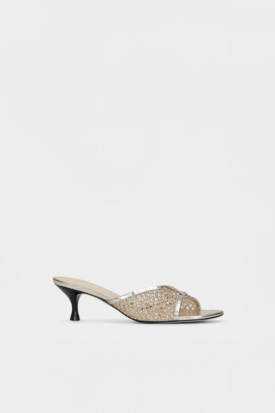 Heeled Sandal Gems | Champagne Crystal-Embellished Mesh