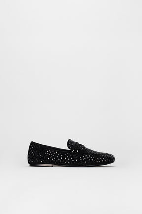Crystal Loafer Vanity | Midnight Black Suede