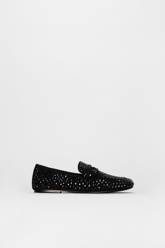 Crystal Loafer Vanity | Midnight Black Suede