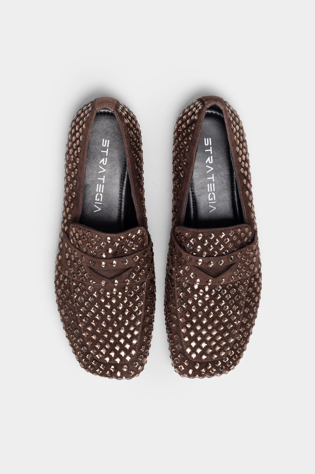 Crystal Loafer Vanity | Coffee Brown Suede