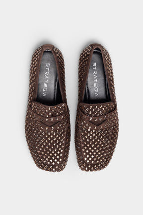 Crystal Loafer Vanity | Coffee Brown Suede