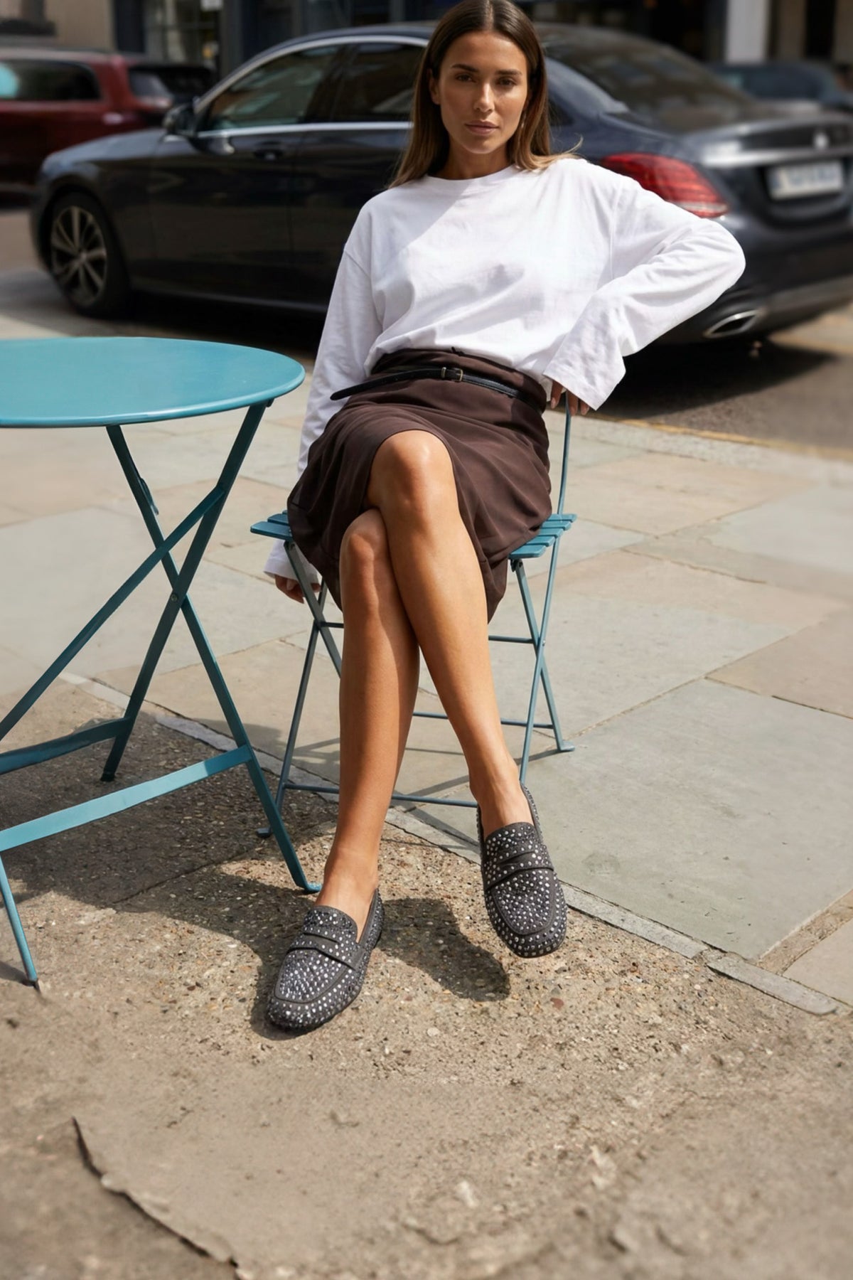 Crystal Loafer Vanity | Ash Grey Suede