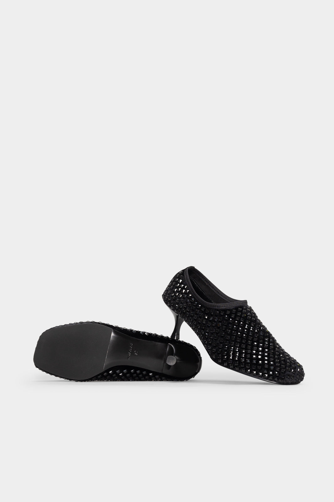 Crystal Pump Miss | Midnight Black Velvet