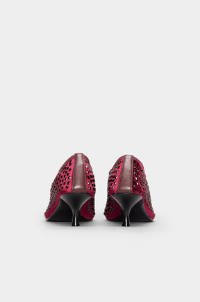 Crystal Pump Miss | Burgundy Velvet