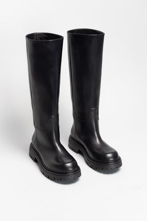 Knee-High Boot Truck | Graphite Black Calf Leather