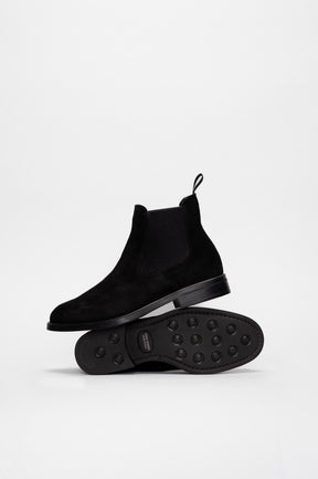 Chelsea Boot Serata | Deep Black Calf Suede