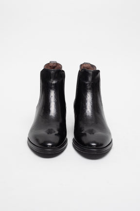 Heeled Boot Scarpina | Rustic Black Buffalo Leather
