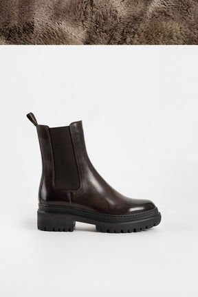 Shearling Boot Umbra | Brown Calf Leather