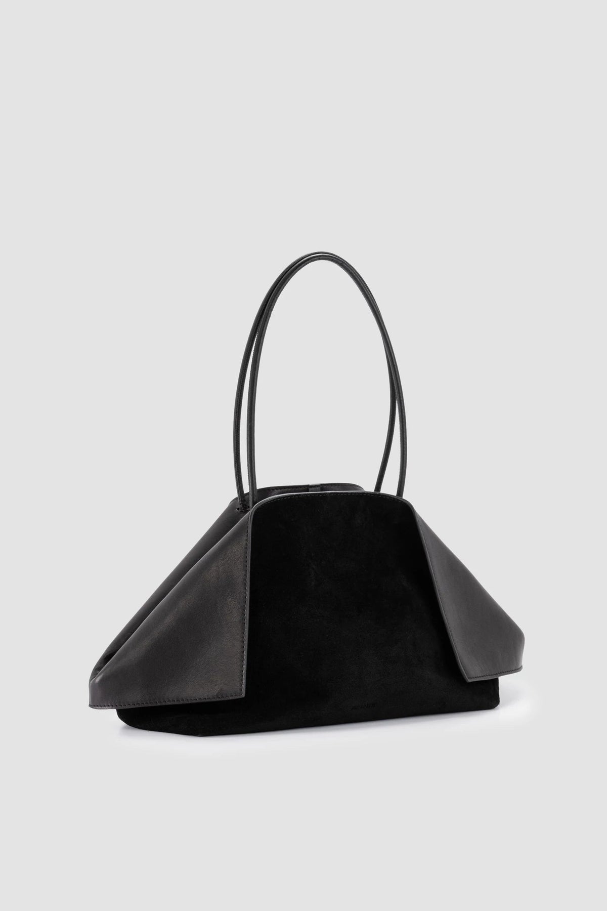 Shoulder Bag Valery | Black Suede & Calf Leather