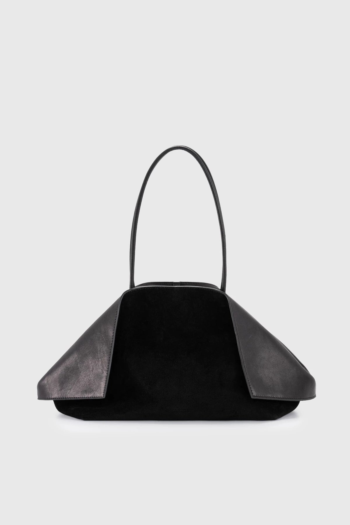 Shoulder Bag Valery | Black Suede & Calf Leather