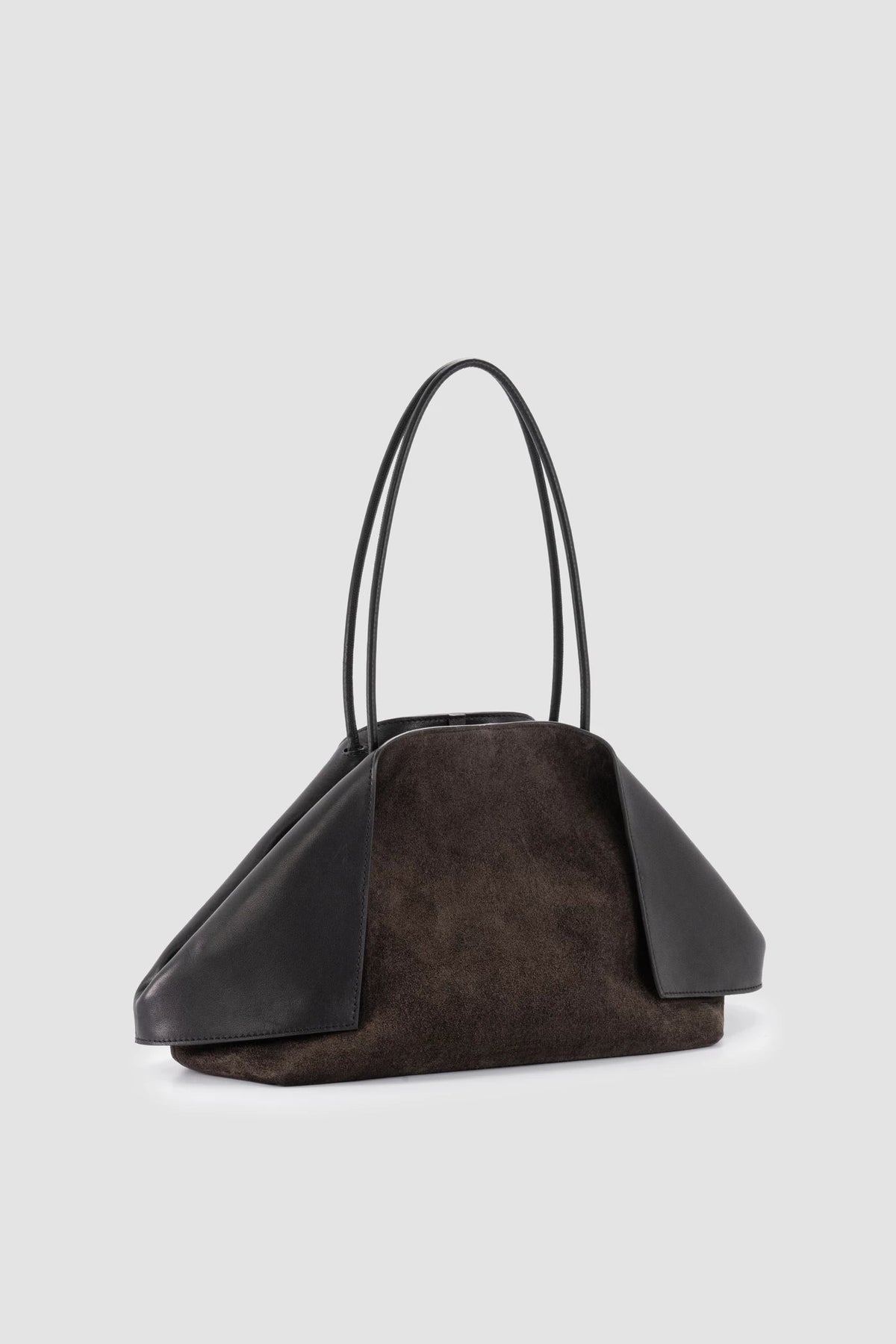 Shoulder Bag Valery | Brown Suede & Calf Leather