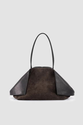 Shoulder Bag Valery | Brown Suede & Calf Leather