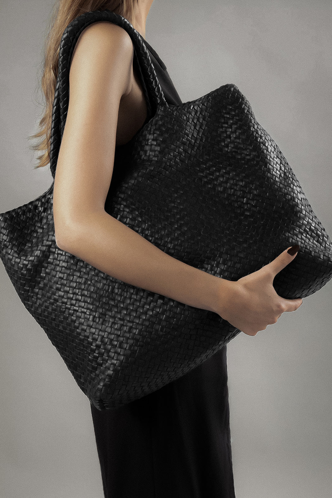Tote Bag Class | Black Woven Calf Leather