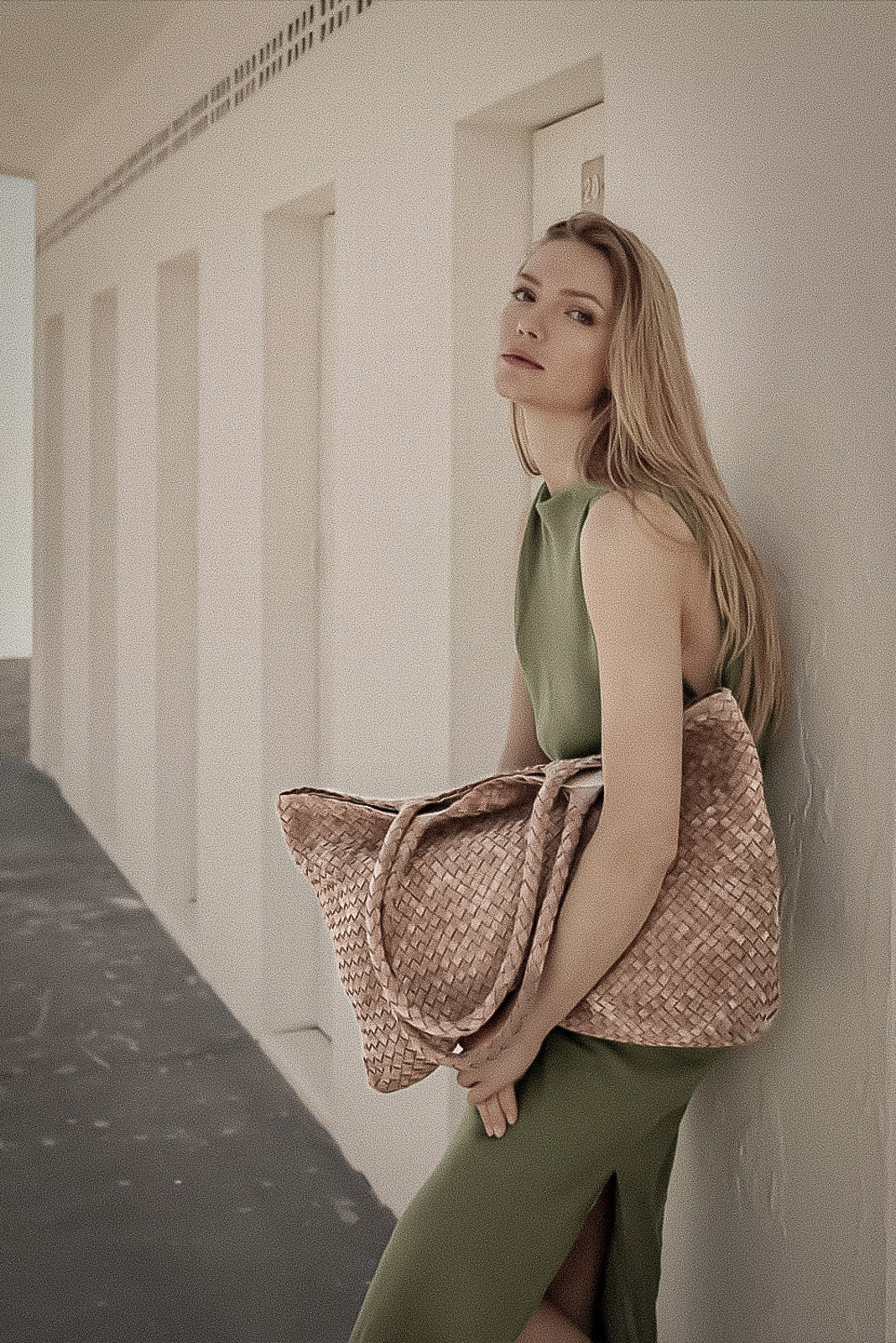 Tote Bag Class | Sand Beige Woven Calf Leather