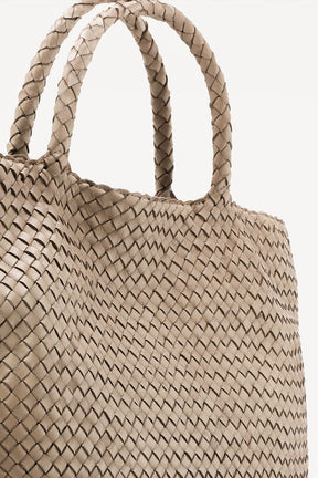 Tote Bag Class | Sand Beige Woven Calf Leather