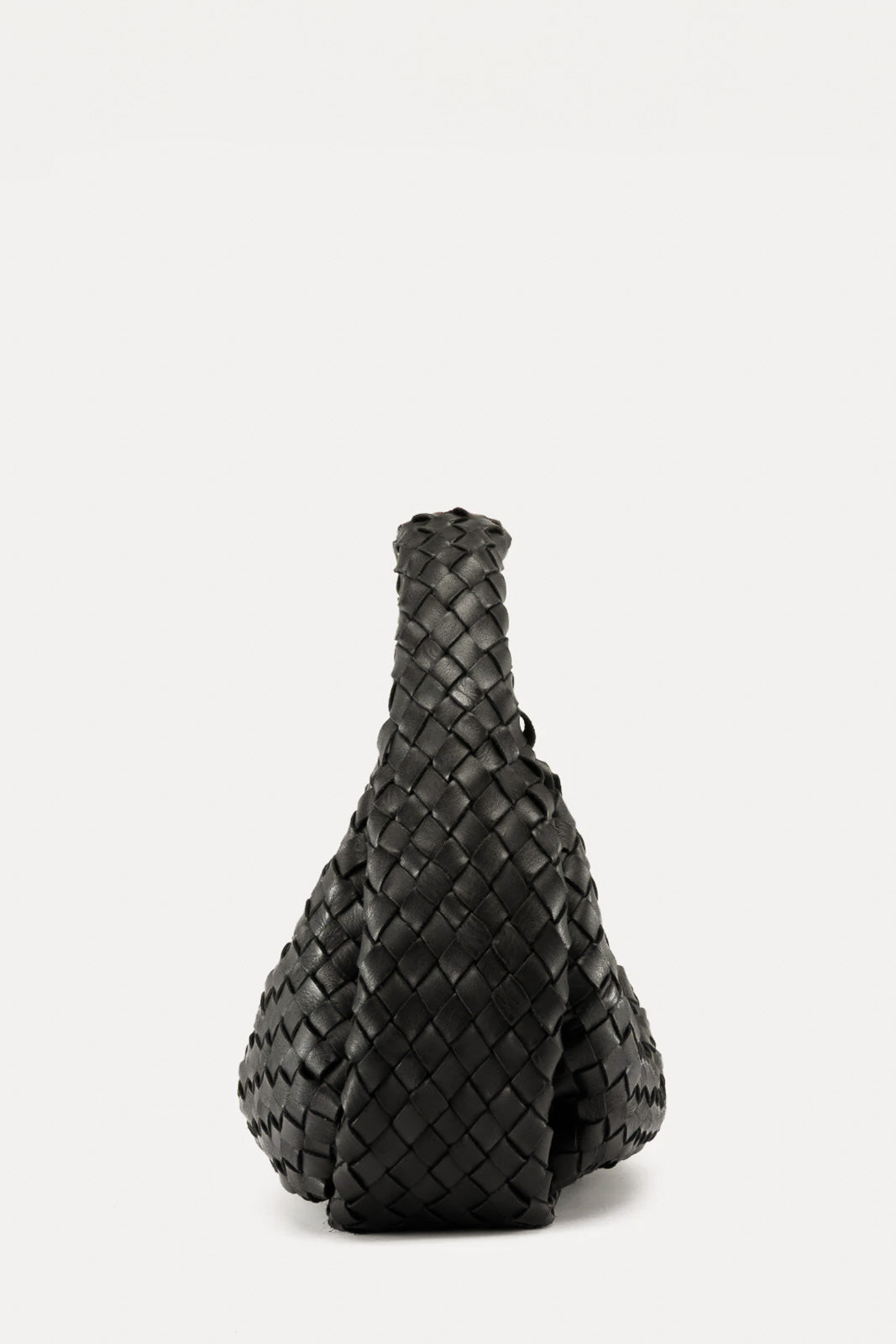 Handbag Bolina Small | Black Woven Calf Leather