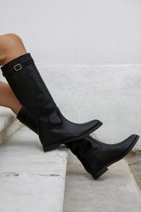 High Boot Vesna 5cm Wedge | Noble Black Calf Leather