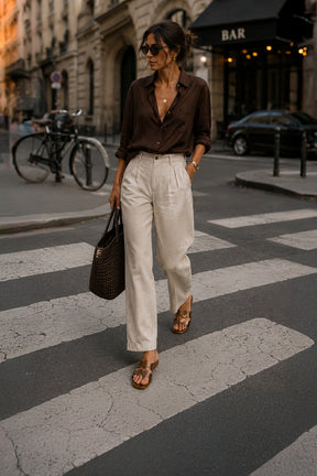 Flat Sandal Wave | Bronze Metallic Leather