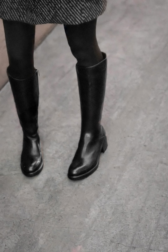 High Boot Alice | Black Buffalo Leather