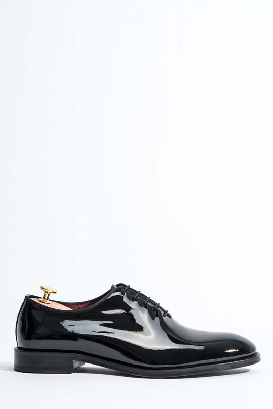 Men's Wholecut Oxford | Black Patent Calf Leather