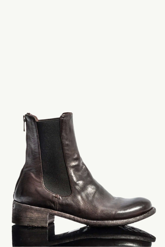 Zipper Boot Lison | Brown Washed Buffalo Leather