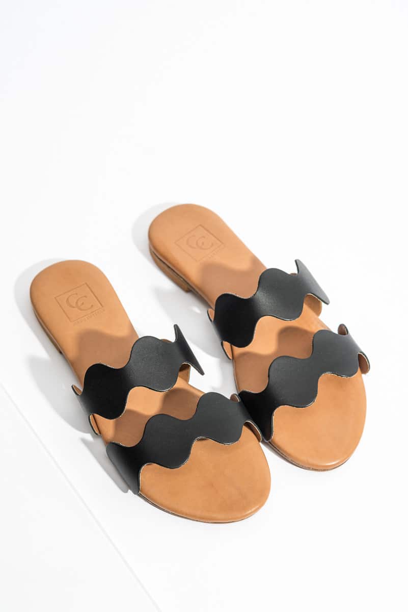 Sandal Wave 136 | Black Leather