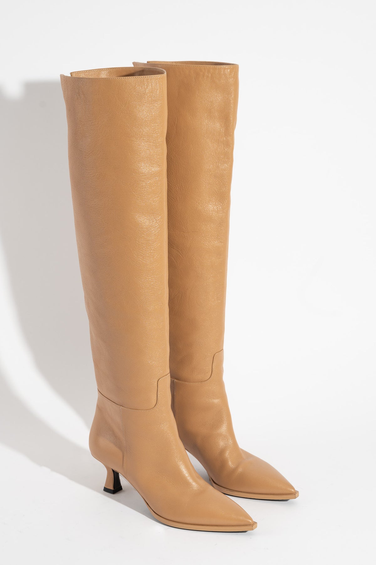 High Boot Bea 004 | Beige Leather