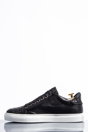Sneaker Braided 583 | Black Calfskin