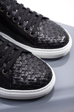 Sneaker Braided 583 | Black Calfskin