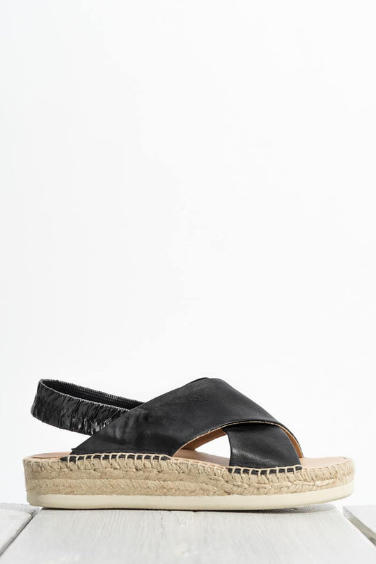 Espadrille Hvar | Black Nappa Leather