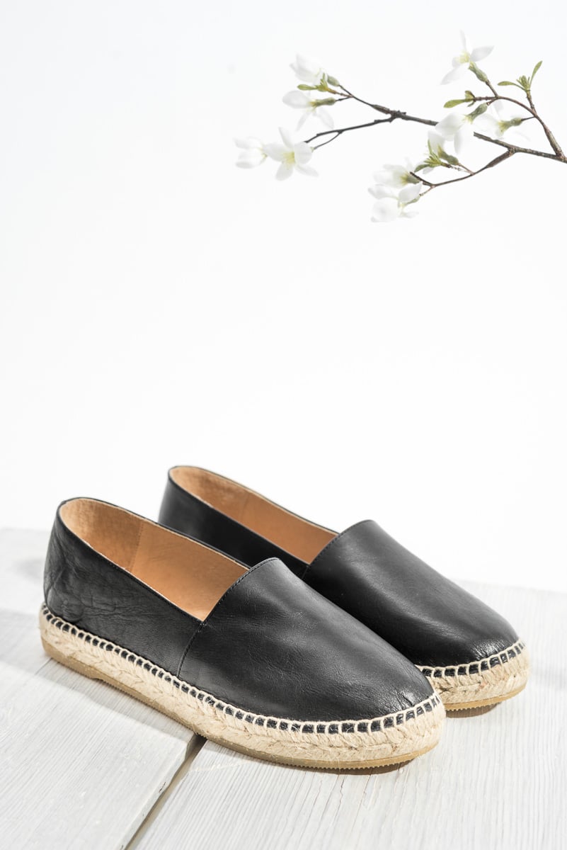 Espadrill Monaco 184 | Svart Skinn