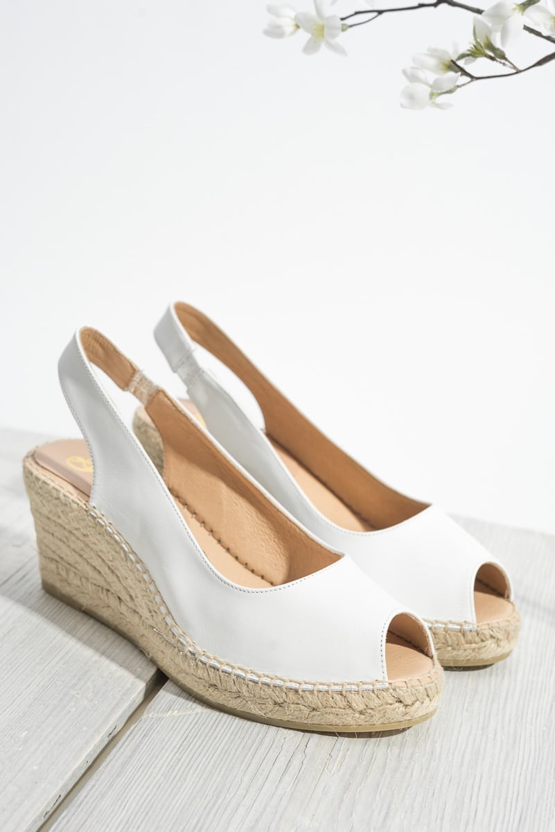 Espadrill Palamos 703 | Vitt Skinn