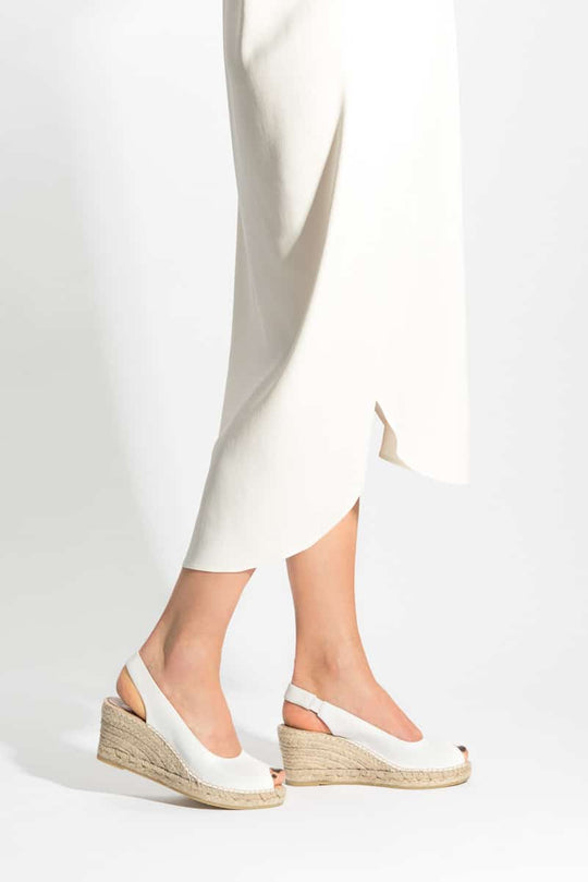 Espadrille Wedge Palamos | White Nappa Leather