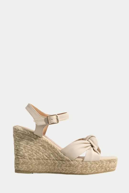 Espadrille Wedge Venice | Beige Nappa Leather