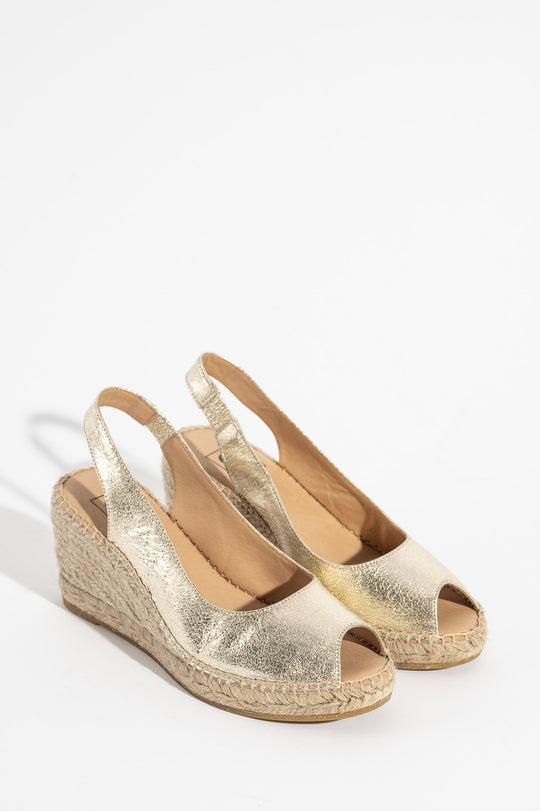 Espadrille Wedge Palamos | Platino Nappa Leather
