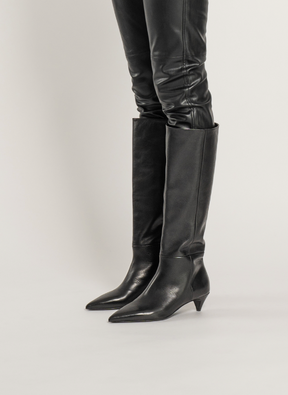 High Boot Palm 132 | Black Leather